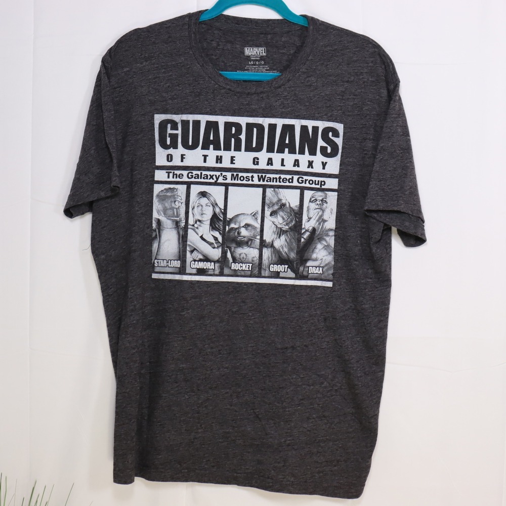 Marvel Guardians of the Galaxy T-Shirt Mens L Gray Good Character Graphic Tee